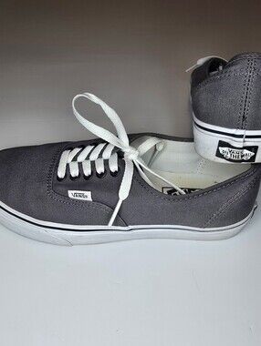 Vans Authentic Sneakers Women’s 9.5 Gray Canvas Lace Up Skate Shoes Classic